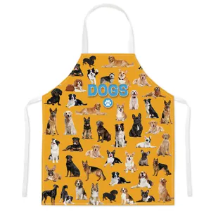 Cute dog cartoon print anti-fouling sleeveless kitchen cooking baking waist apron for pets.