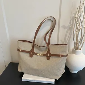 Vintage Large Capacity PU Leather Tote Bag Women Fashion Commuter Shoulder Bag Casual Handbag Top Handle Bag