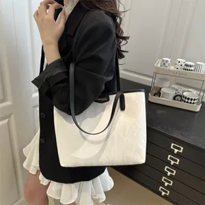 Women vintage tote bag large capacity casual shoulder bag stylish commuting brand new