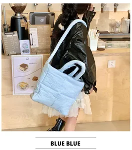 Niche design quilted shoulder tote bag 2026 new square cloud bag large capacity handbag