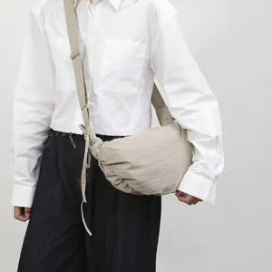 Minimalist pleated nylon shoulder bag casual crossbody dumpling bag for women everyday