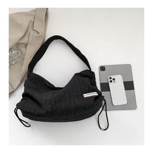 2026 Autumn new women's pleated underarm bag fashion large capacity commuter shoulder bag