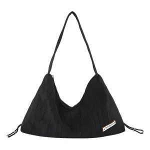Fall pleated hobo shoulder bag for women, large capacity chic casual daily commute crossbody bag.