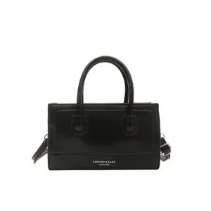 Black casual chic women handbag retro shoulder crossbody bag daily commuter tote 2026