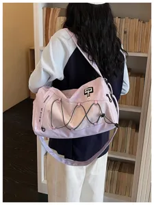 Large capacity purple travel duffel bag with bungee cord design, gym and swim bag.