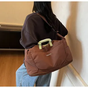 Portable large capacity travel duffel bag expandable gym shoulder bag with comfortable handles