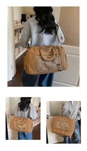 Large capacity travel duffel bag for women, multi-functional gym and fitness overnight bag.