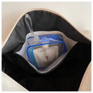 Large capacity travel tote bag and waterproof swim bag for women with wet dry separation