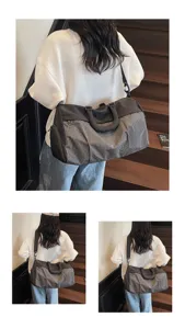 Stylish large capacity travel duffel bag for women, perfect for gym, yoga, and weekend trips.