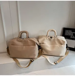 Large capacity travel duffel bag, casual commute shoulder bag, lightweight canvas fitness bag.