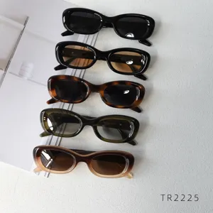 Trendy retro oval sunglasses set, TR90 small frame sun glasses for men and women, street wear.
