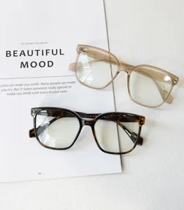 Oversized clear glasses frame stylish big frame optical eyewear for women street style