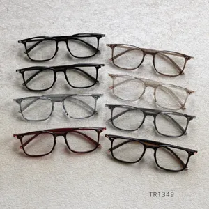 Korean style TR90 retro square eyeglasses frame for men and women, light myopia optical frames.