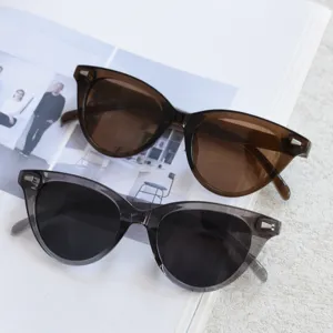 Retro cat-eye polarized sunglasses with TR90 frame, trendy UV400 eyewear for men and women.