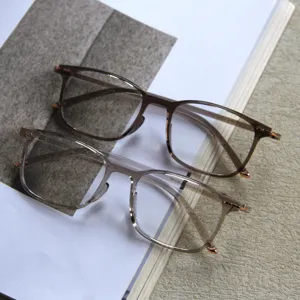 Korean style TR90 optical glasses frame retro square anti blue light myopia spectacles for men women