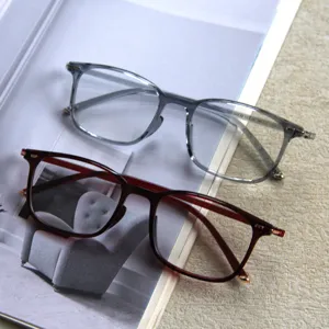 Korean style TR90 light retro optical glasses frame, literary flat light myopia glasses for unisex.