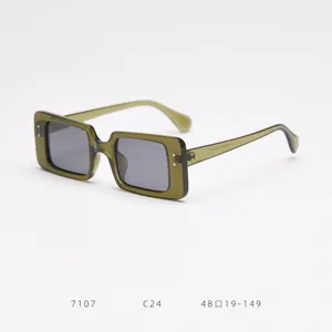 Retro square TR polarized sunglasses for women and men, stylish olive green frame, UV protection.