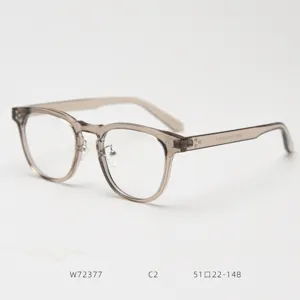 Classic retro vintage TR90 optical glasses frame, clear grey stylish for daily wear.