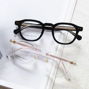 Retro thick acetate optical glasses frame, vintage clear lens glasses for men and women.