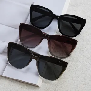 Stylish oversized TR90 sunglasses for women, fashion square frames with nylon lenses.