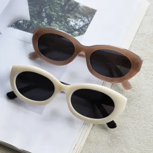 Retro small oval cat eye sunglasses trendy polarized eyewear for men and women new style