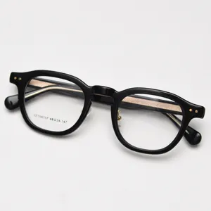 Vintage thick rim acetate eyeglasses frame black optical glasses for men and women