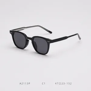 Lunettes de soleil polarisées à monture ronde noire, tendance pour une protection quotidienne.