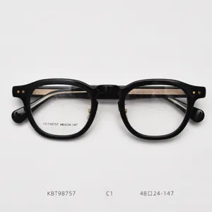 Vintage thick-rim acetate optical glasses frame for men and women retro clear eyewear.