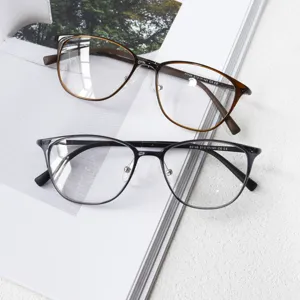 Lightweight plastic steel optical glasses frames for women, trendy brown and black daily wear.