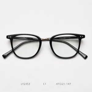 Monture de lunettes vintage rétro noire à cerclage complet pour hommes et femmes, optique.