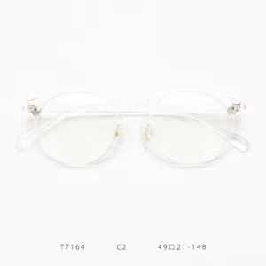 TR90 vintage clear round eyeglasses frame optical spectacles detail view, lightweight.
