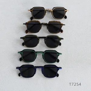 Retro metal polarized sunglasses for men and women, stylish small frame design, 5 colors available.