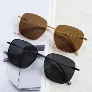 Classic polygon metal polarized sunglasses for men and women retro vintage outdoor street style eyewear