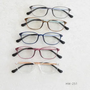 Korean style colorful TR90 light myopia glasses frames, retro flat optical eyewear for women.