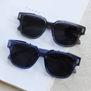 Trendy large frame polarized sunglasses for women and men, retro acetate chic eyewear.