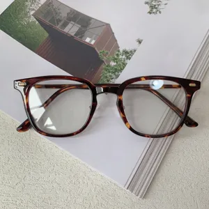 Korean style TR90 optical glasses frame, tortoise shell design, clear lenses for daily wear.