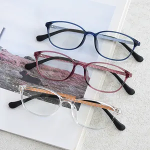 Detailed view of fashionable TR90 optical glasses frames in multiple colors, trendy daily wear.
