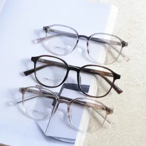 Detail view of TR90 optical glasses frames featuring three stylish gradient color options.