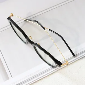 Black and gold optical glasses frame trendy thin metal top bar stylish eyewear piece for daily wear
