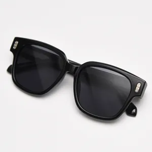 Black oversized square polarized sunglasses for men and women vintage retro shades new