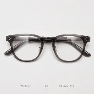 Vintage TR90 optical glasses frame for men and women, clear gray retro style prescription eyewear.
