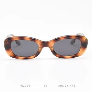 TR2225 trendy small oval polarized sunglasses for women and men, stylish TR90 frame eyewear.