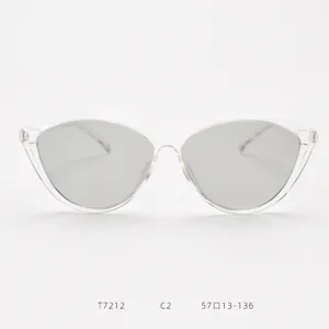 Transparent cat eye sunglasses for women, vintage clear frame UV protection fashion eyewear.