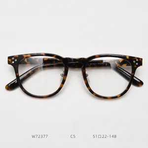 Vintage tortoise shell optical glasses frame TR90 round clear eyewear for men and women