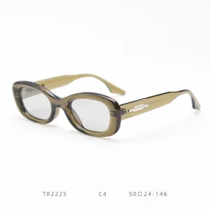 Stylish oval frame sunglasses for women and men, trendy TR90 small frame eyewear.