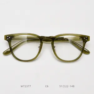 Retro translucent green optical glasses frame for men and women vintage daily wear clear lens