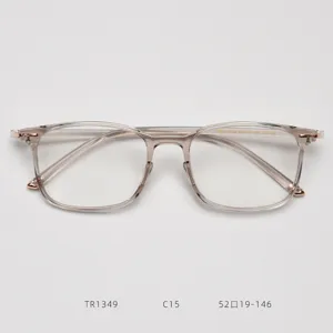 Detailed view of the TR90 optical glasses frame, featuring a clear vintage rectangle design.