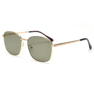 Retro metal square sunglasses for men and women, stylish UV protection outdoor eyewear.