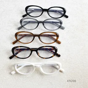 Korean style small oval optical glasses frames for men and women retro vintage clear eyeglasses.