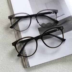 Large round frame optical glasses for men and women retro transparent clear prescription frames.
